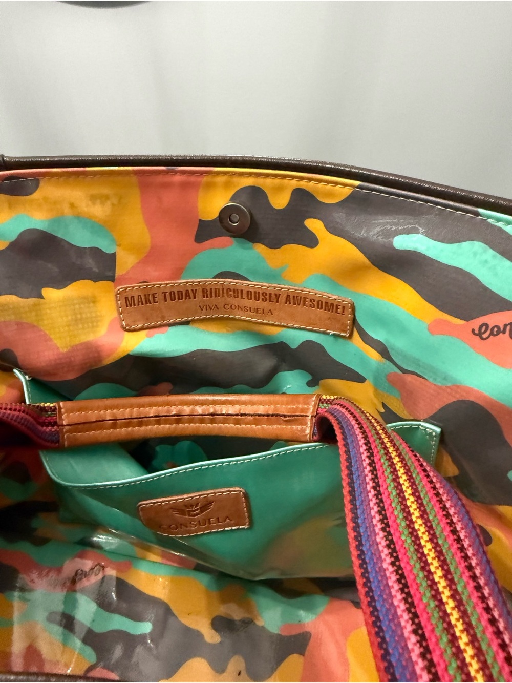 Consuela Purple Desert Cactus Tote with Multicolor Floral Straps - Picture 2 of 11